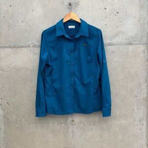 Columbia Omni-Shade Vented Long Sleeve Shirt, Dark Teal, Sz Large, NWOT